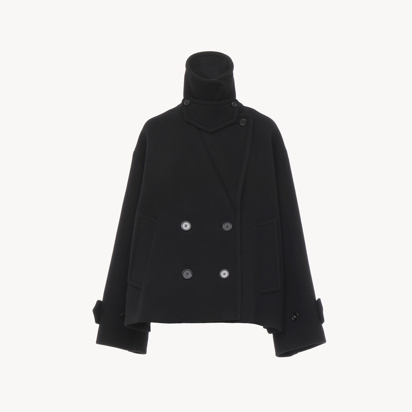 Oversized short coat in wool - 8