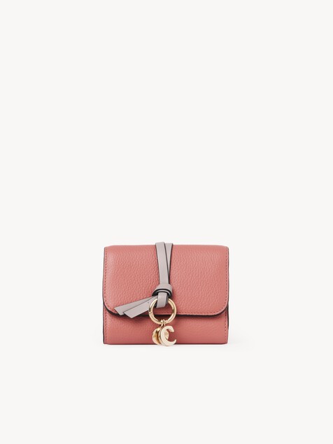 Small Alphabet tri-fold in grained leather