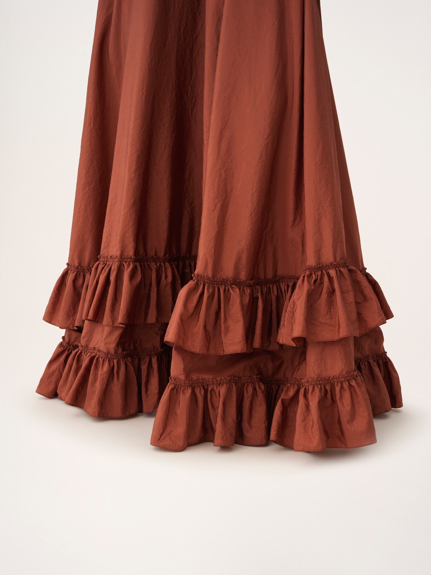 Tiered maxi skirt in washed silk taffeta - 7