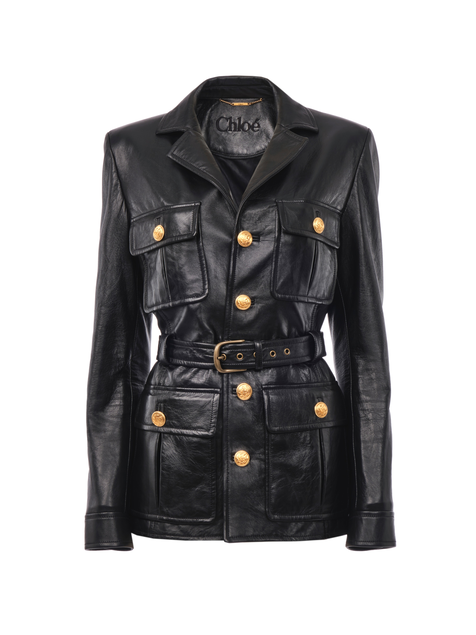 Utilitarian jacket in leather