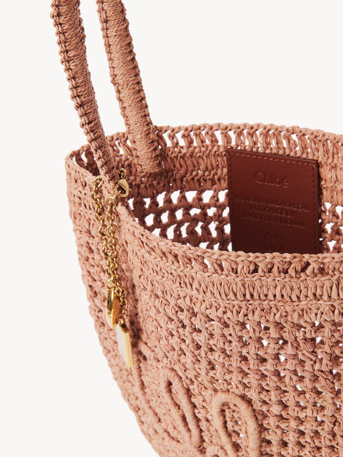 Small Summer Banana tote bag in raffia - 7