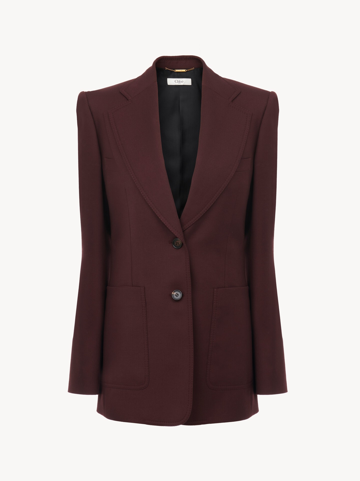 Single-breasted tailored jacket in wool gabardine - 2