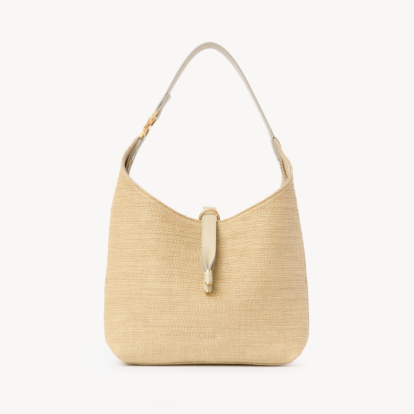 Small Marcie hobo bag in raffia-effect fibres - 7