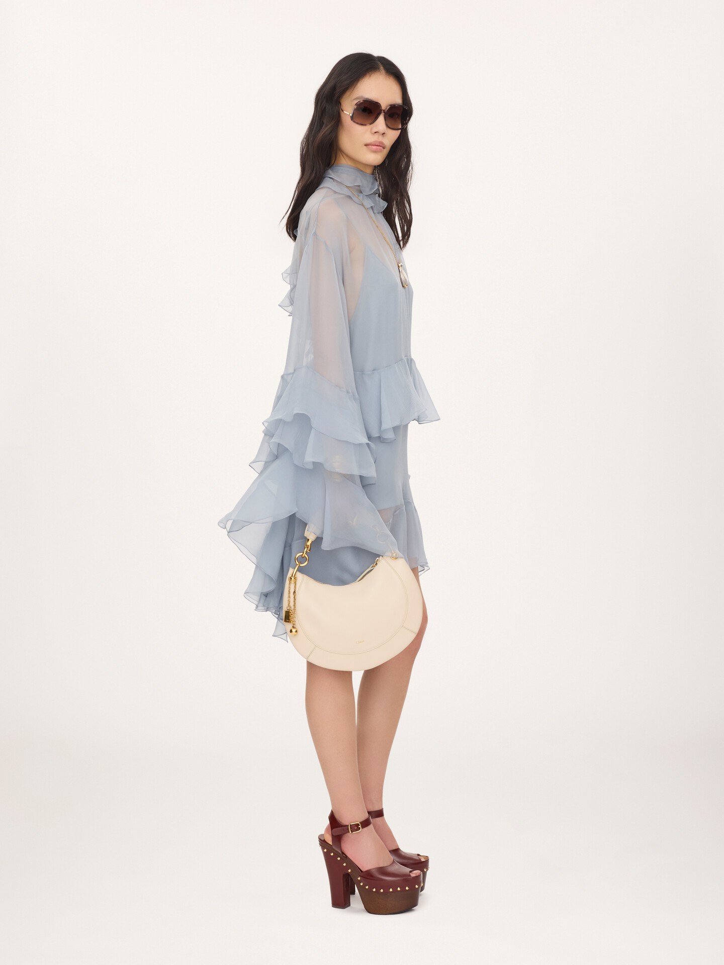 Small Chlo&eacute; Banana zipped hobo bag in soft leather - 7
