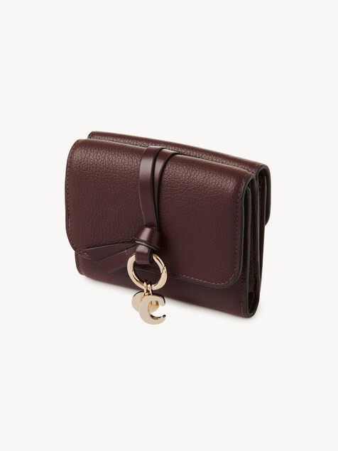 Small Alphabet tri-fold in grained leather