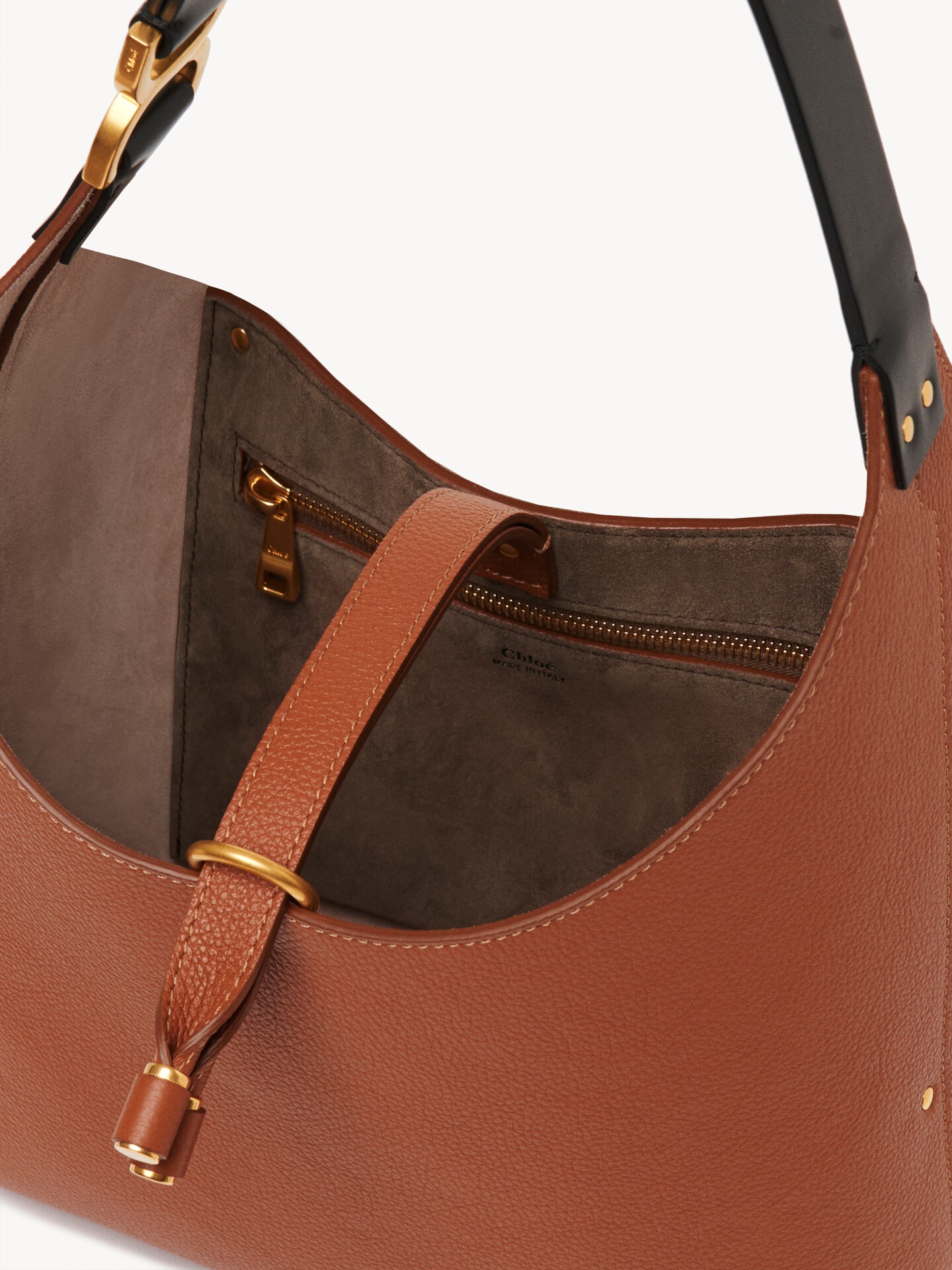 Small Marcie hobo bag in grained leather - 2