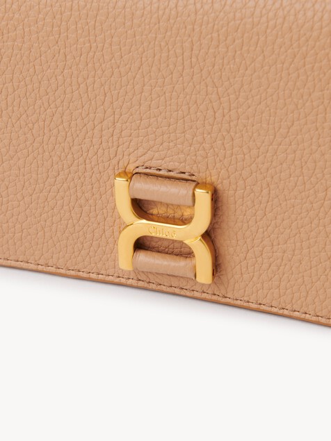 Marcie long wallet with flap in grained leather