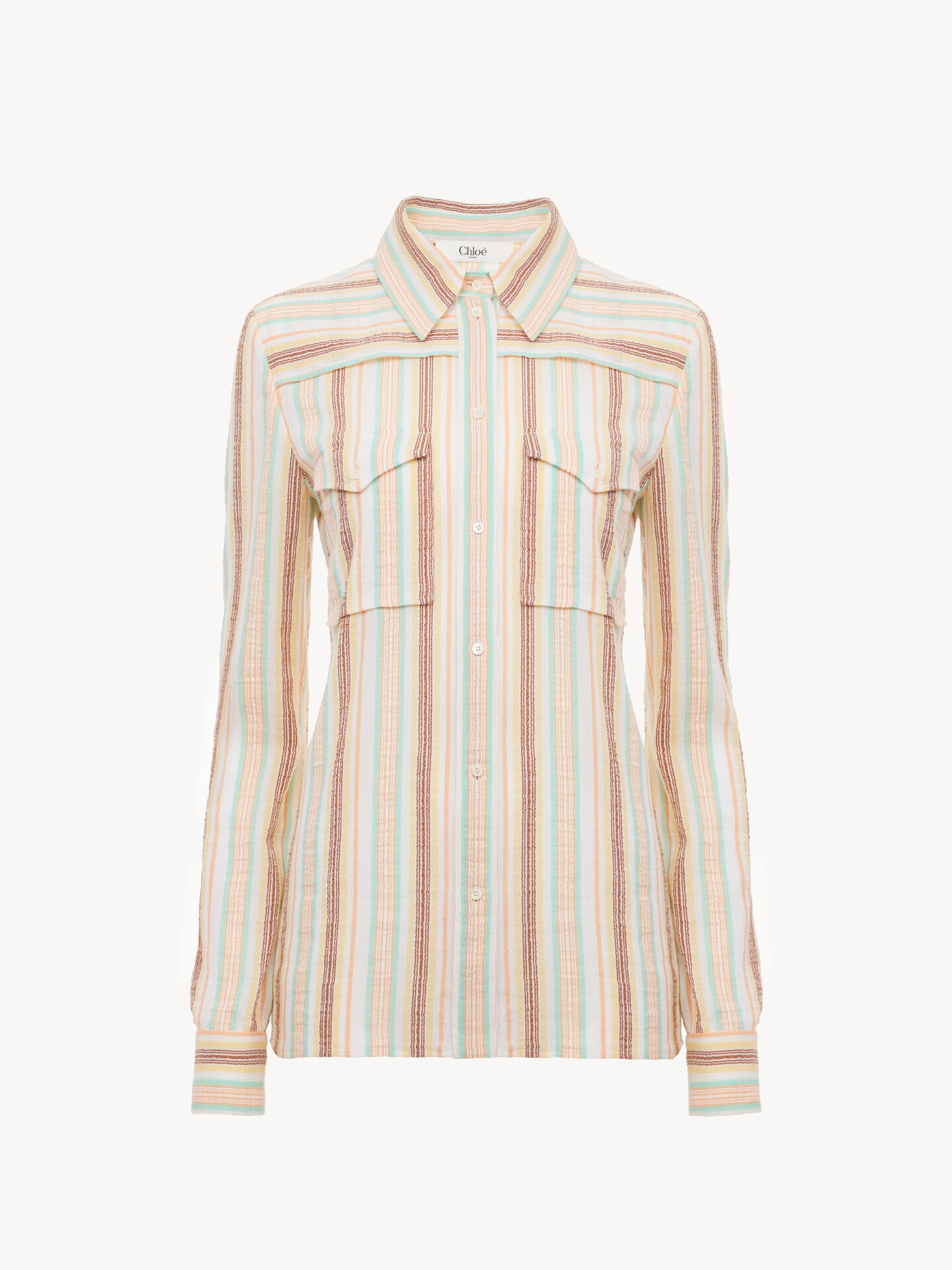 Fitted shirt in crêpon cotton - 1