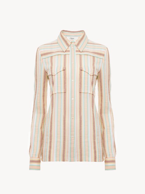 Fitted shirt in crêpon cotton