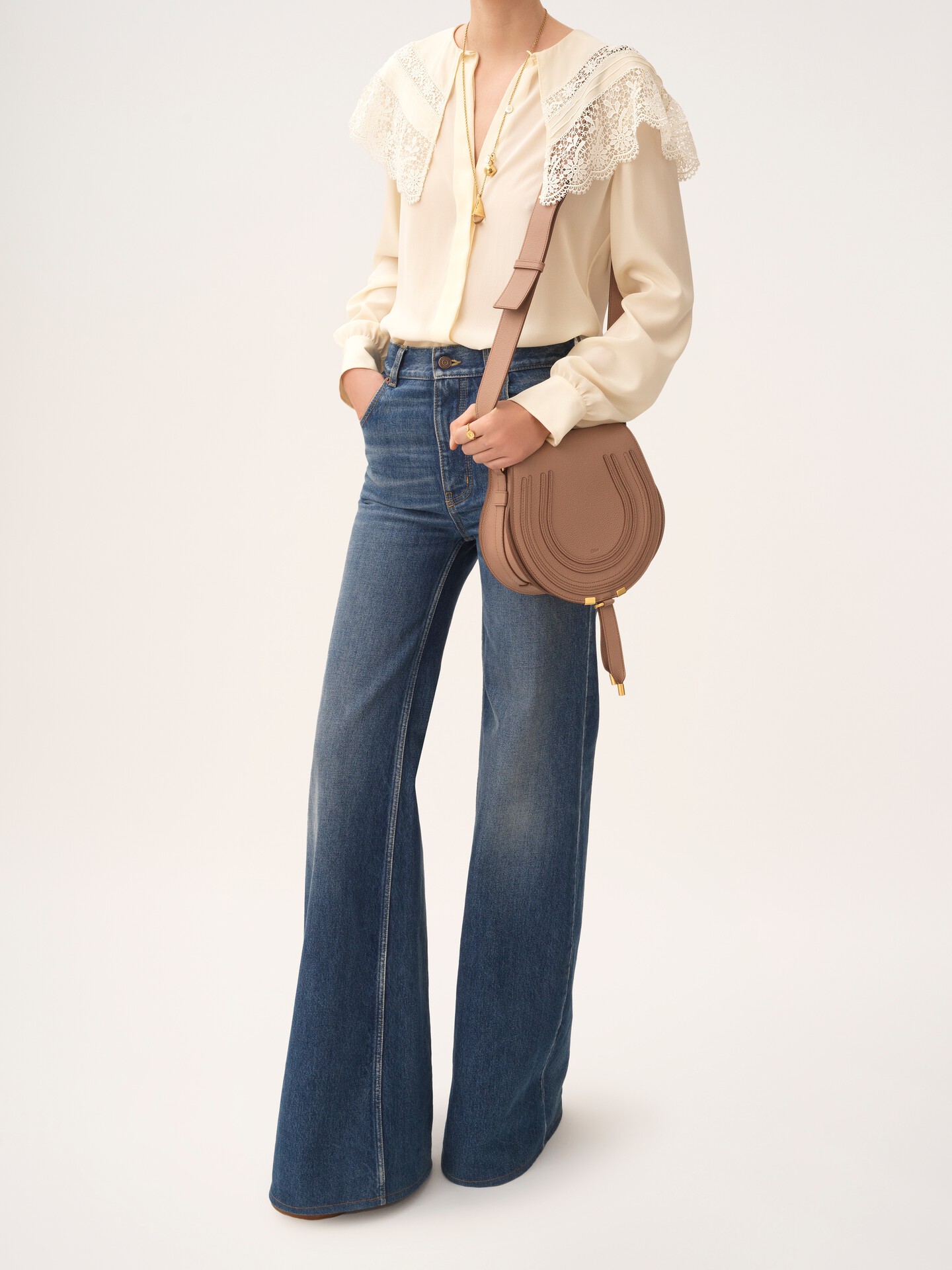 Marcie saddle bag in grained leather - 4