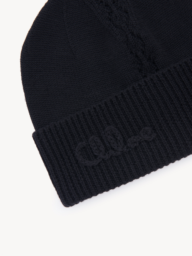 The Chloé Lace Knit beanie in wool & lace jacquard - 7