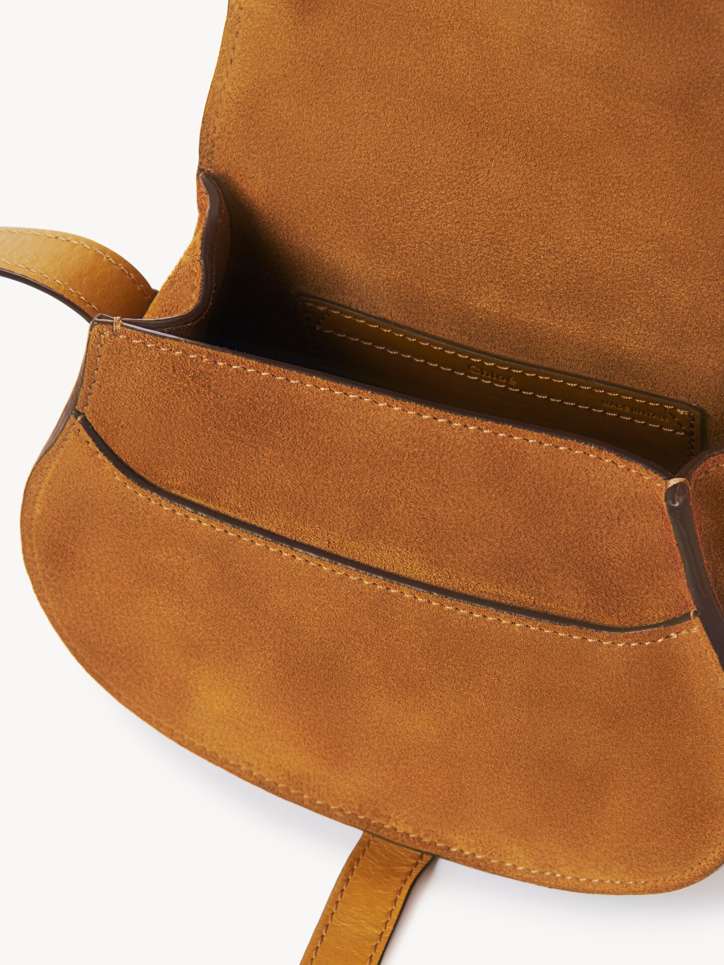 Small Marcie saddle bag in suede leather - 7