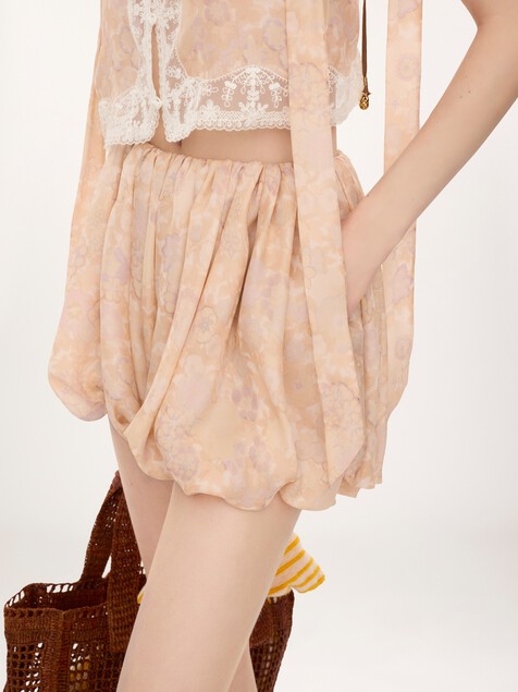 Mini bloomer shorts in silk charmeuse