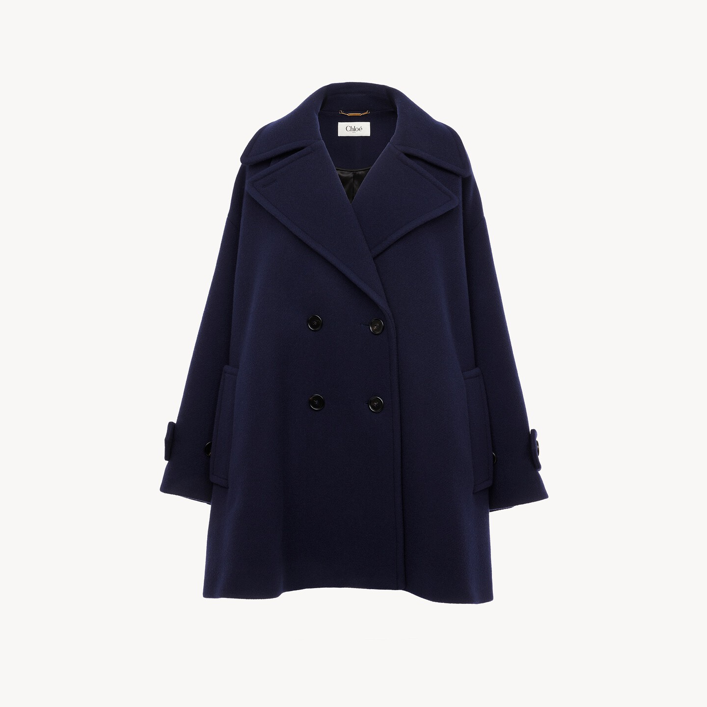Oversized double-breasted coat in wool - 9
