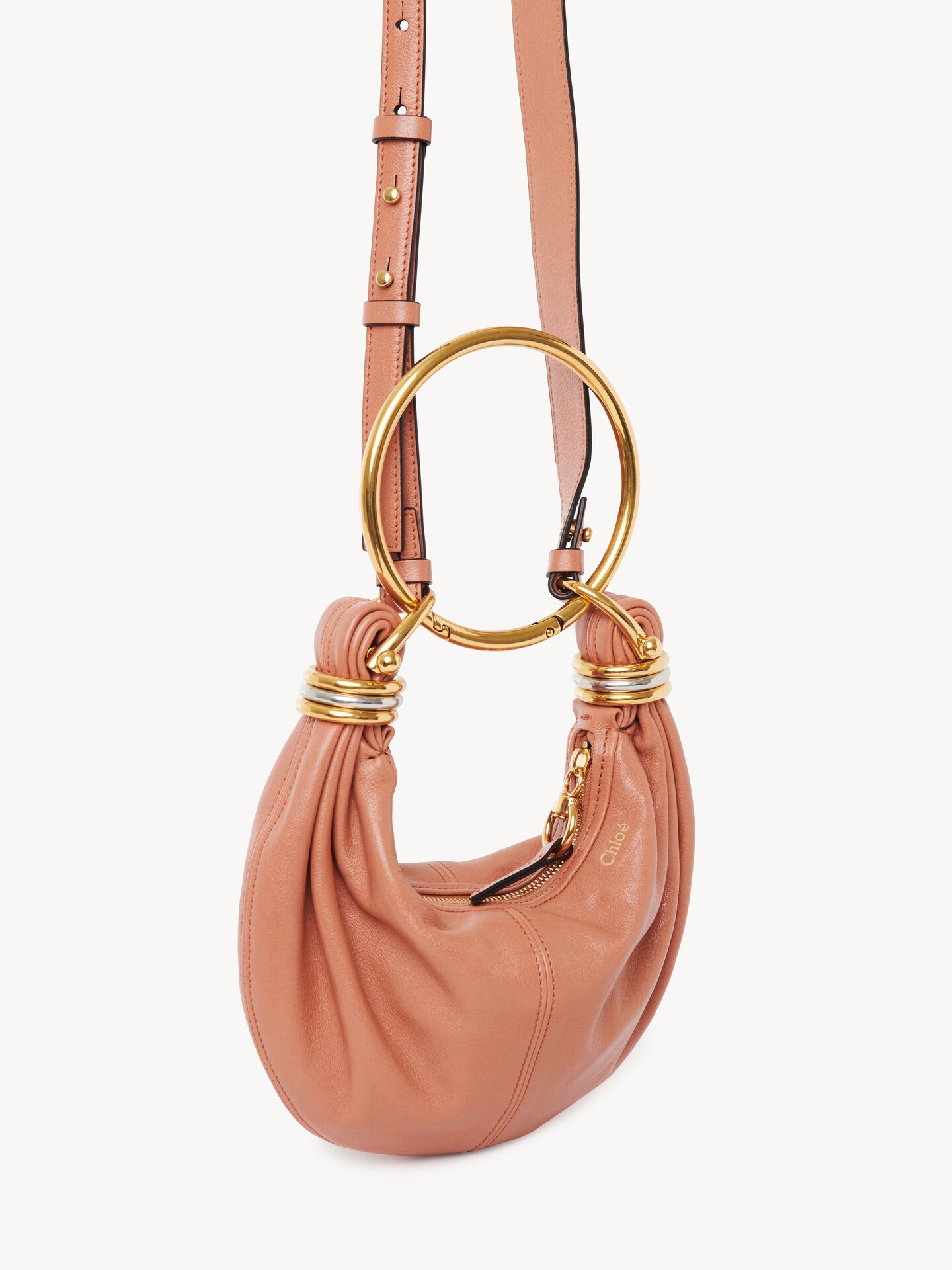 Mini Bracelet Hobo bag in grained leather - 5