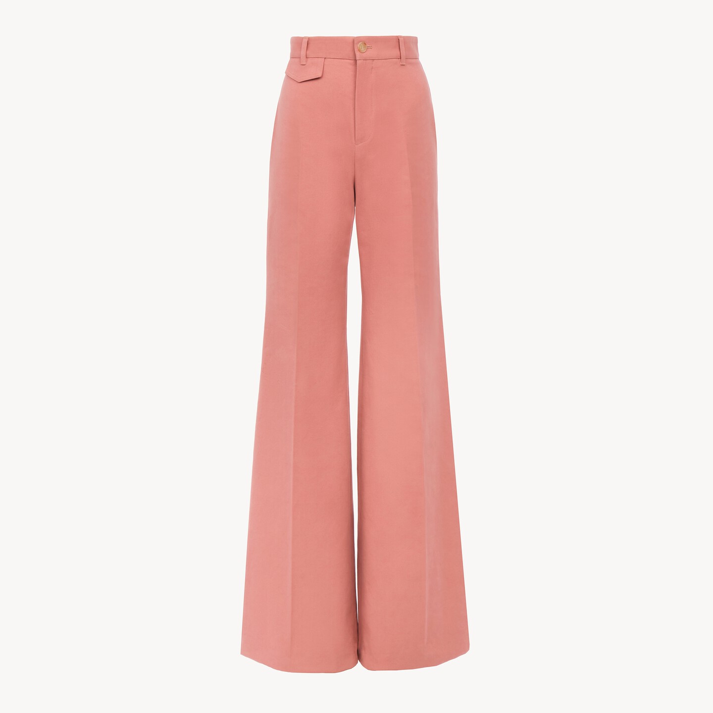 High-rise flared trousers in cotton canvas - 8