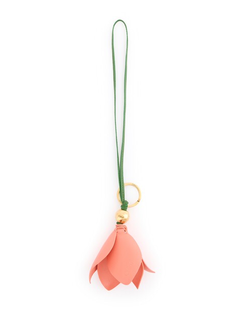 Chlo&eacute; Symbols Tulip key ring bag charm in grained leather