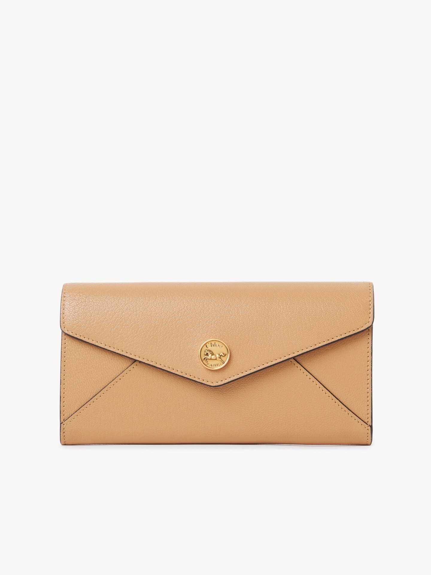 Envelope long wallet with flap in grained leather - 2