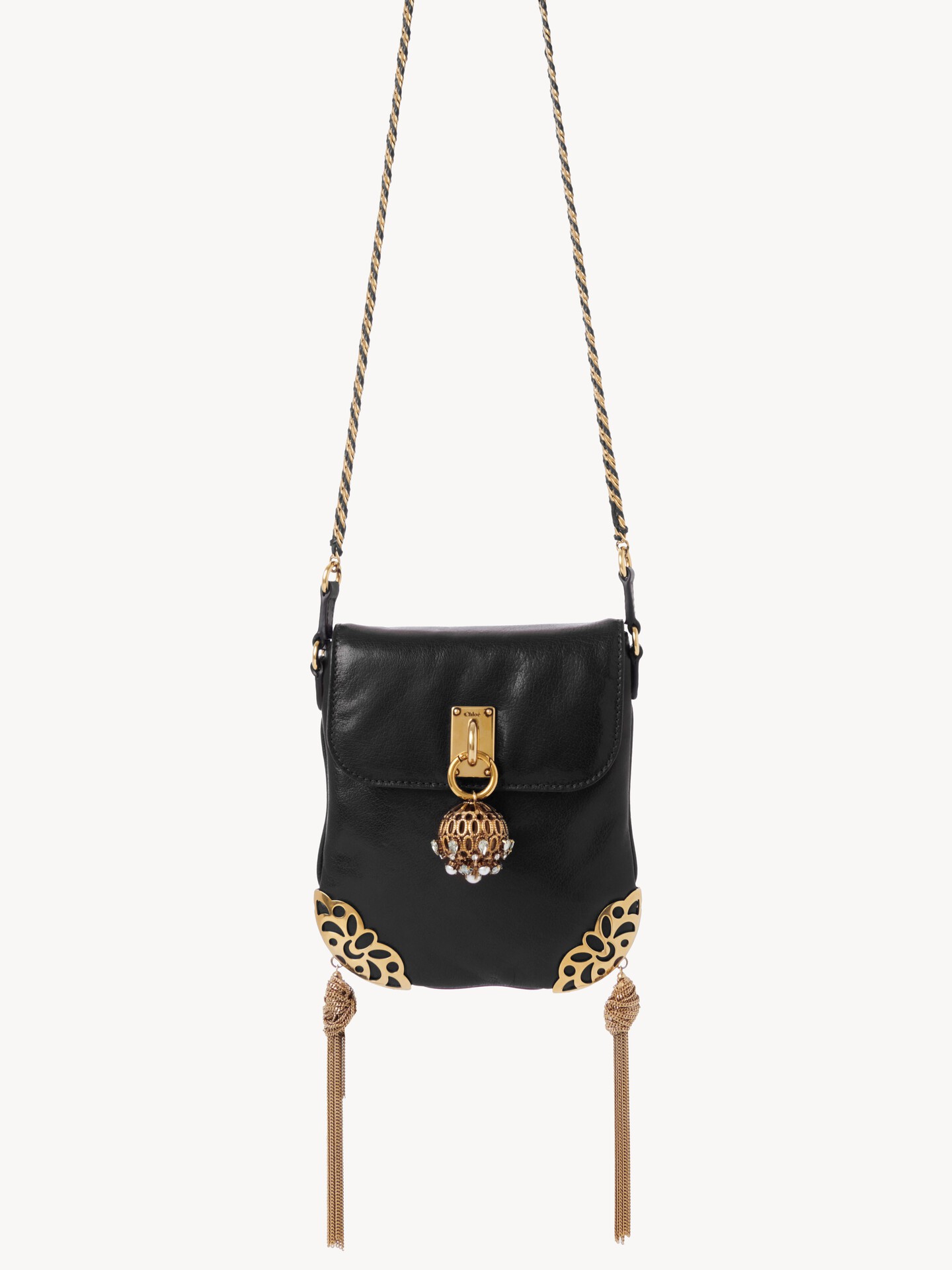 Ch&acirc;teau Treasures chain flap bag in grained leather - 2