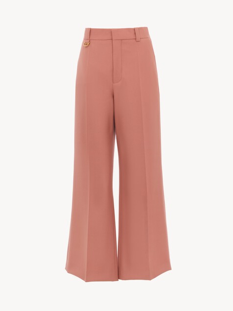 Flared bootcut trousers in wool gabardine