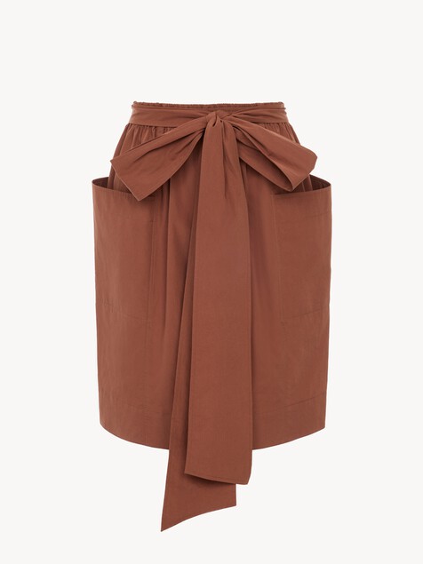 Cotton poplin pencil skirt