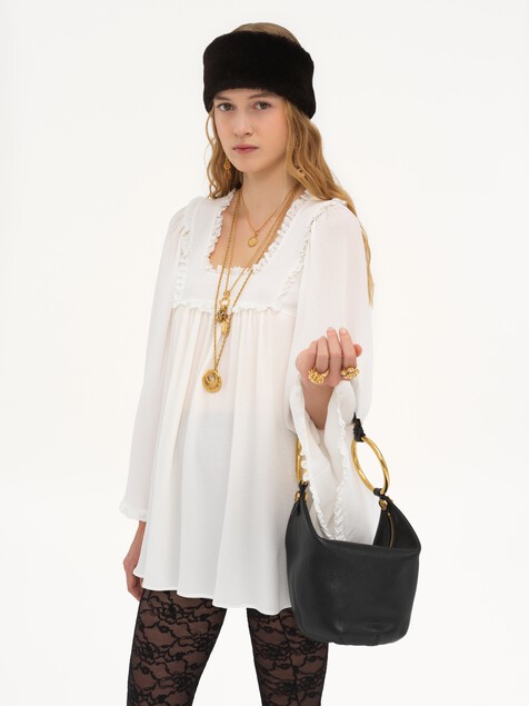 Small Bracelet handbag in grained leather