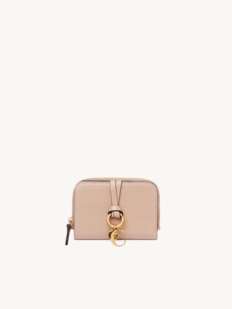 Alphabet bi-fold wallet in shiny leather