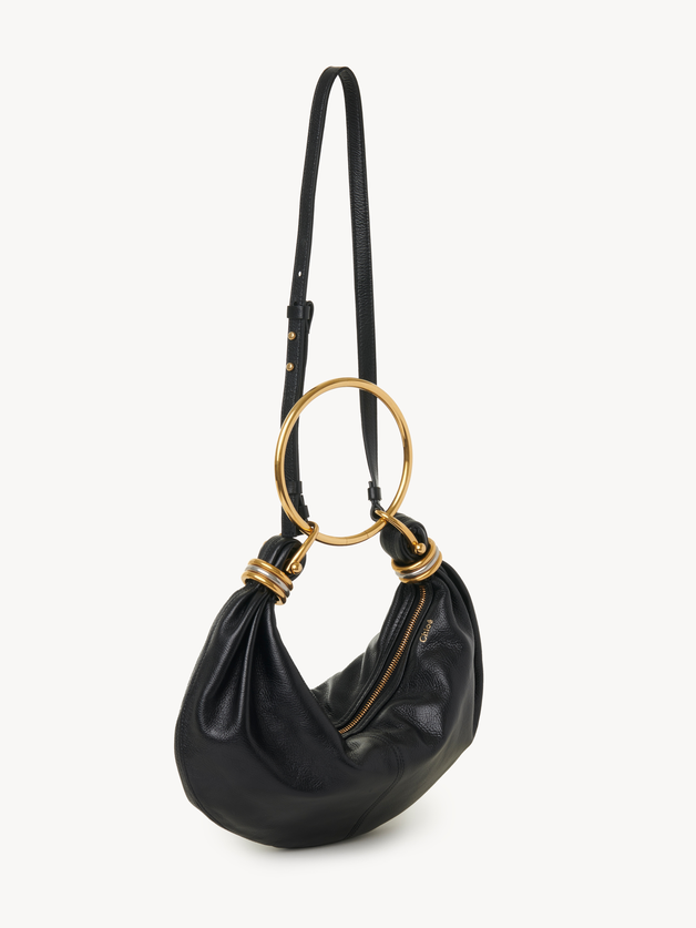 Small Bracelet Hobo bag in grained leather - 5