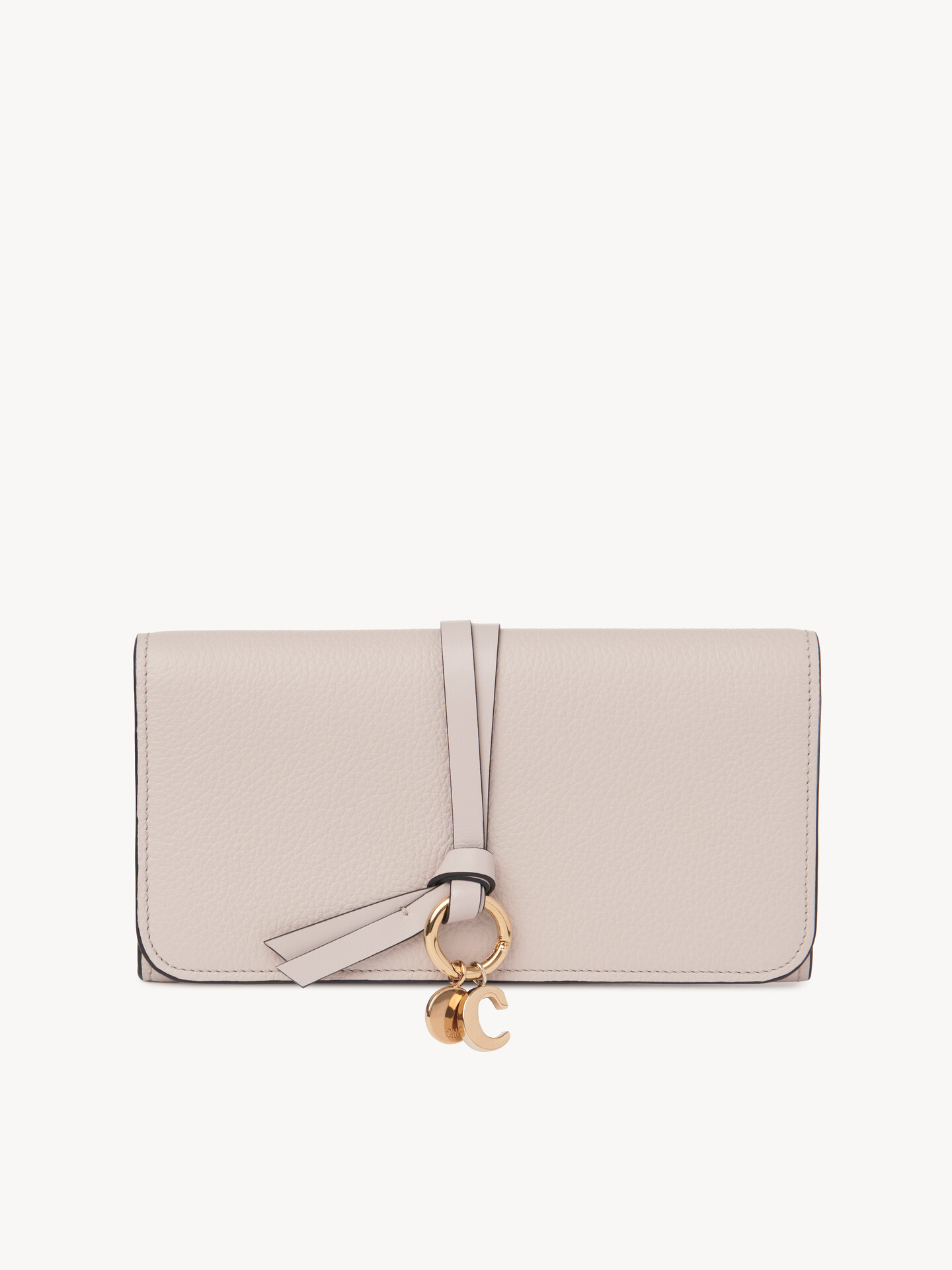 Alphabet wallet with flap in grained leather - 2