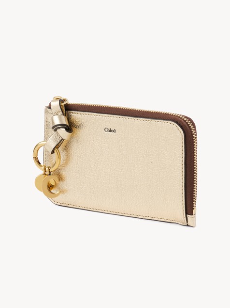 Alphabet wallet in metallic leather