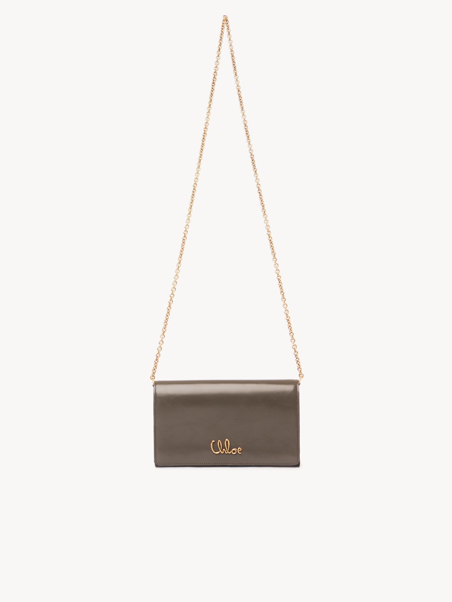 Chloé Iconic flap wallet on chain in shiny leather - 2