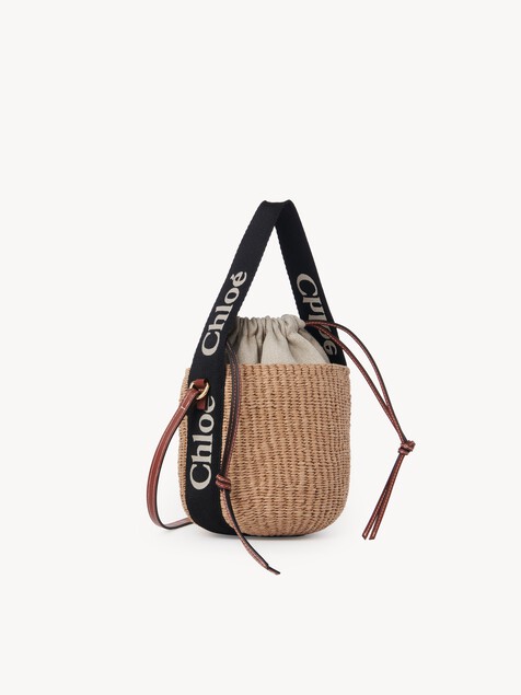 Small Woody tote bag in natural fibres