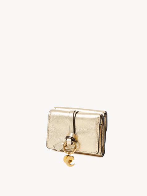 Mini Alphabet tri-fold in metallic leather