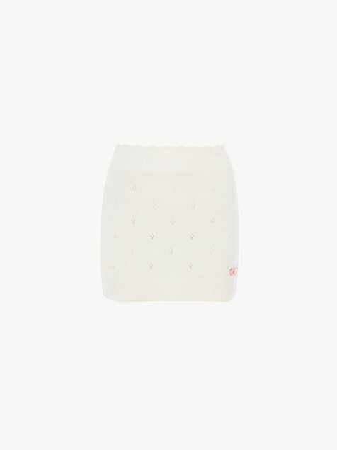 Fitted mini skirt in a wool & cashmere knit