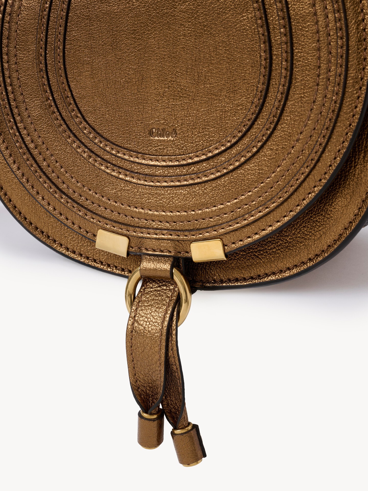 Small Marcie saddle bag in metallic leather - 9
