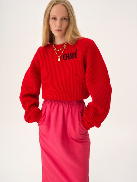Oversized logo jumper in a wool & cashmere knit