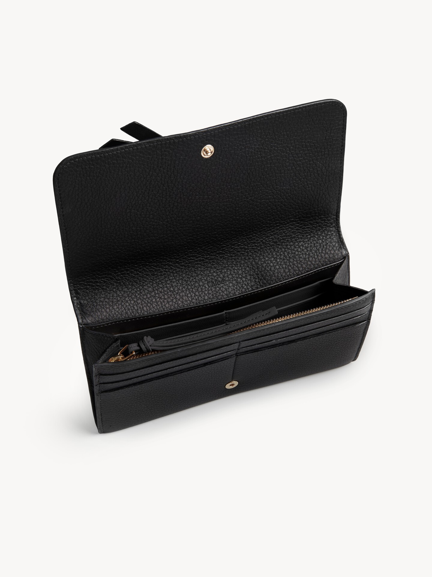 Alphabet wallet with flap in grained leather - 4