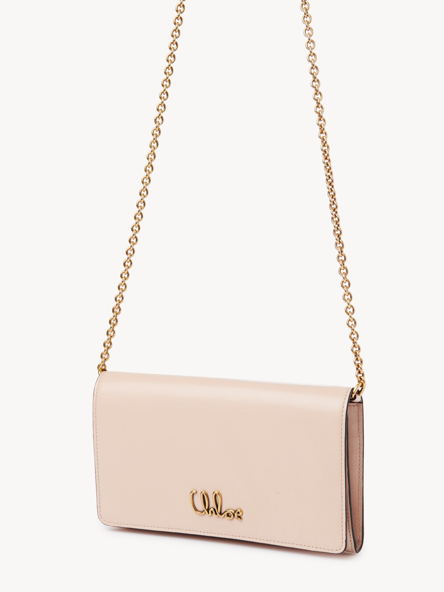 Chlo&eacute; Iconic flap wallet on chain in shiny leather - 8