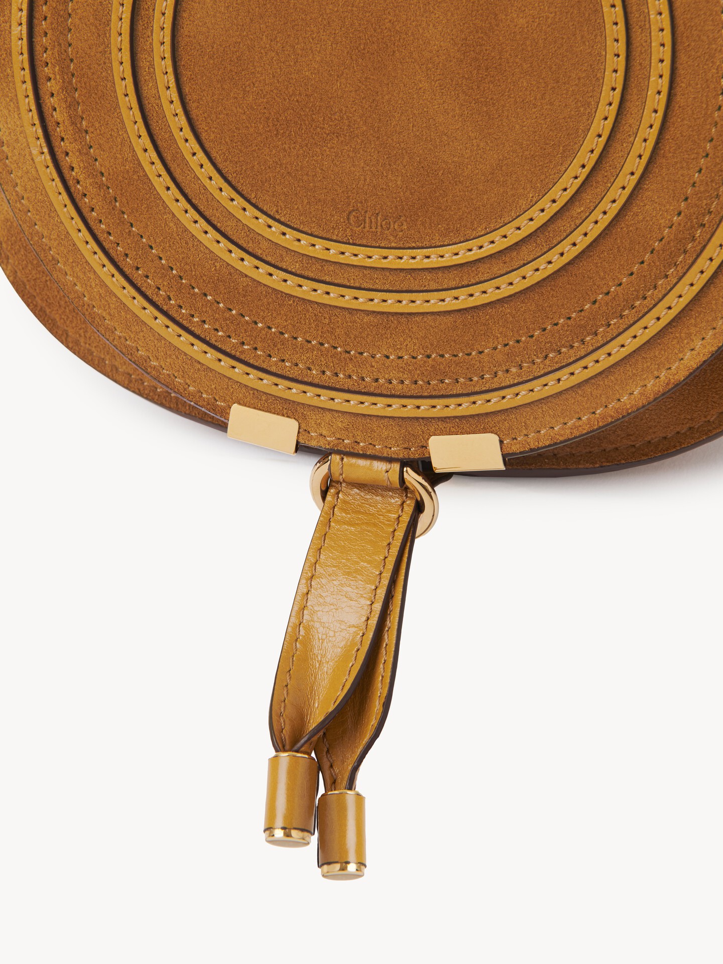 Small Marcie saddle bag in suede leather - 8