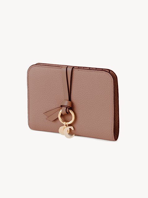 Alphabet bi-fold wallet in grained leather 
