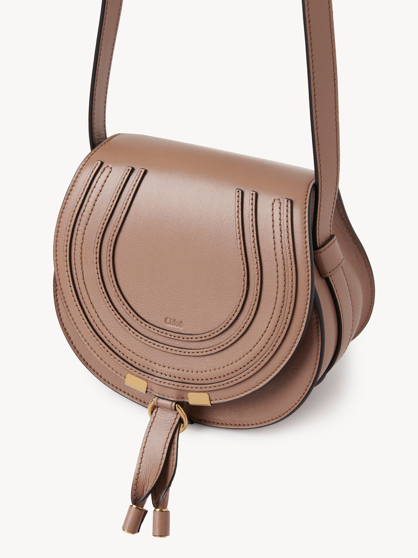 Small Marcie saddle bag in shiny leather - 7