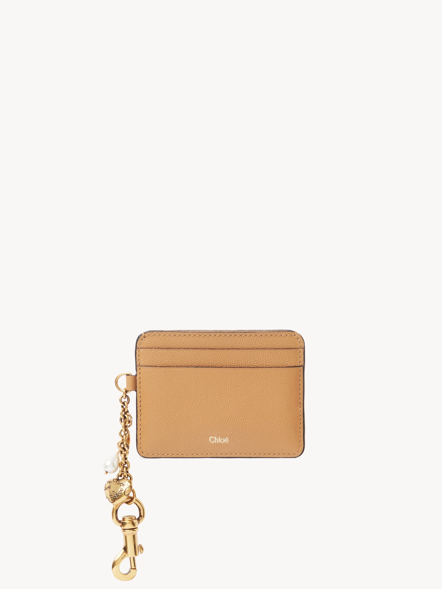Chlo&eacute; Charms card holder in grained leather - 1