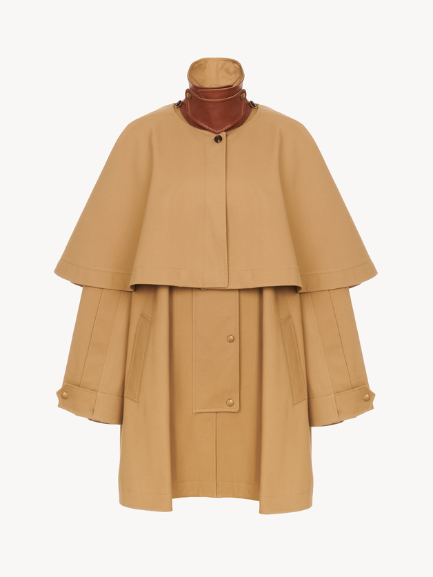 Parka in cotton gabardine with cape - 3