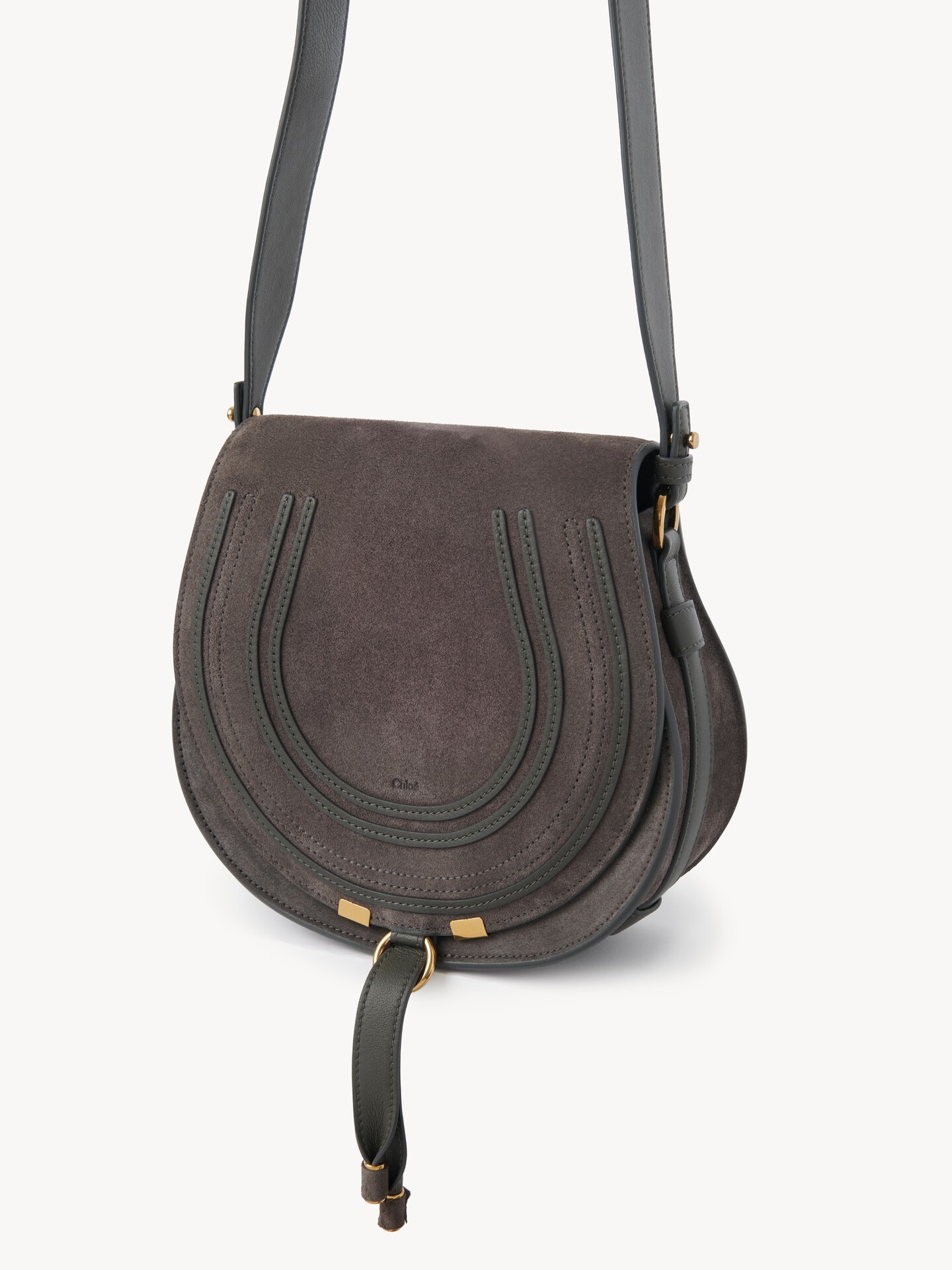 Marcie saddle bag in suede leather - 6