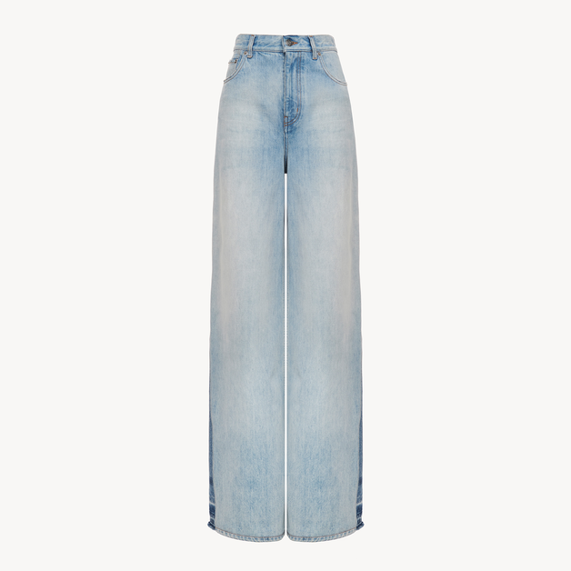 Wide-leg jeans in denim - 8