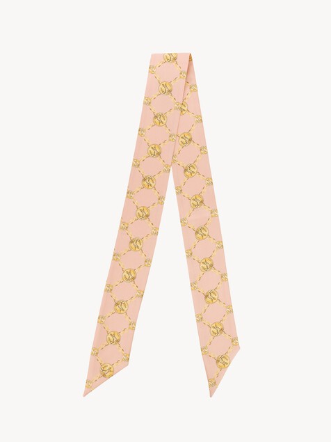 The Chlo&eacute; Horse Medal bandeau scarf in silk twill