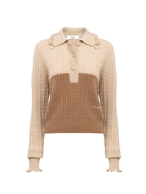 Collared jumper in a wool & cashmere knit