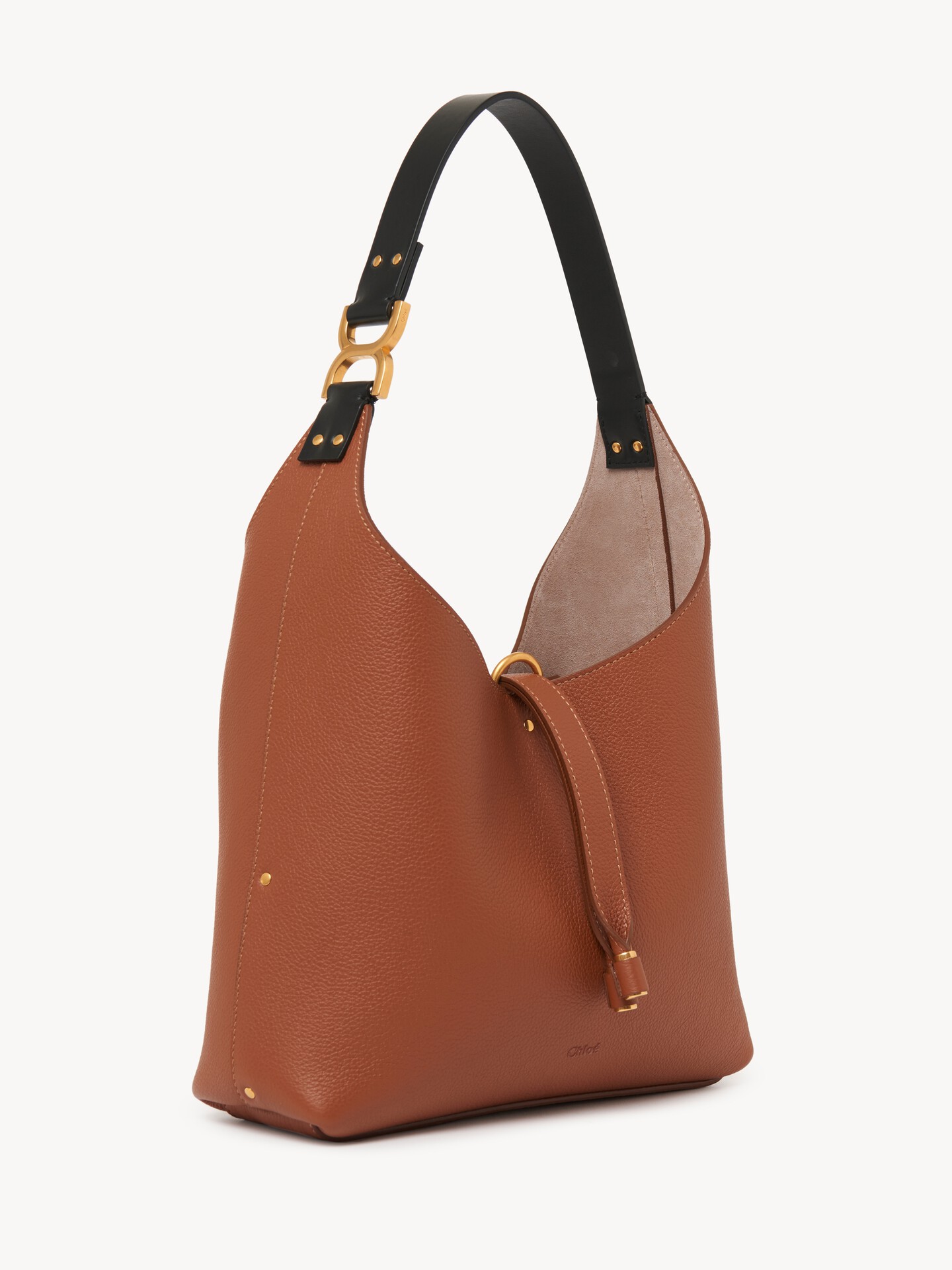 Small Marcie hobo bag in grained leather - 7