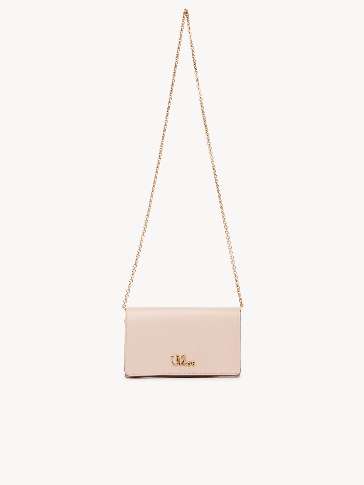 Chlo&eacute; Iconic flap wallet on chain in shiny leather - 2