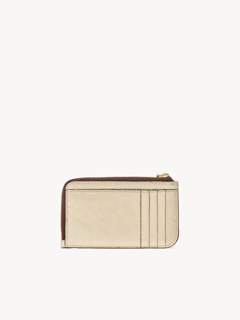 Alphabet wallet in metallic leather